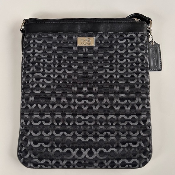Coach Handbags - Coach slim crossbody black grey with silver hardware monogram logo